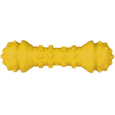 Mr.Kranch Игрушка для собак Гантель дентальная 18 см желтая с ароматом сливок