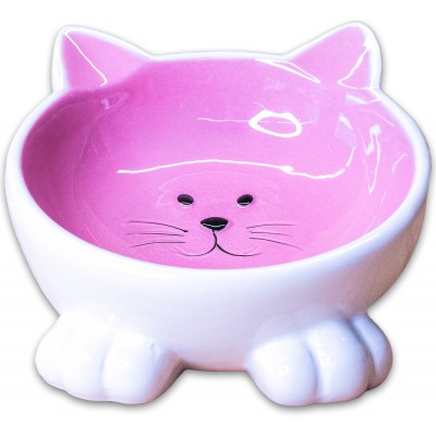 Mr.Kranch Миска керамическая Мордочка кошки на ножках 100 мл розовая