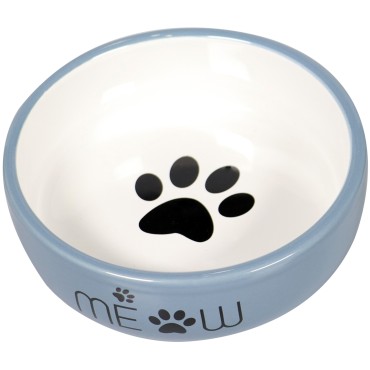 Mr.Kranch Миска керамическая для кошек MEOW 380 мл, синяя