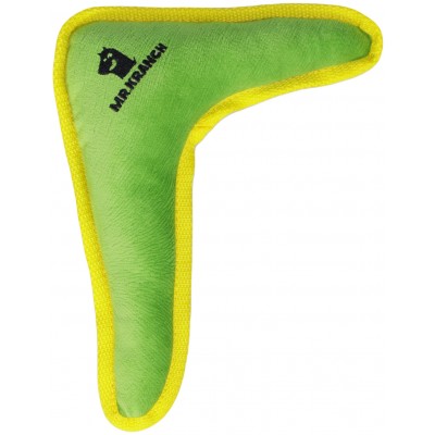 Mr.Kranch Игрушка для собак мелких и средних пород бумеранг с пищалкой, зеленый