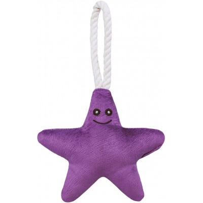 Mr.Kranch Игрушка для собак мелких и средних пород звездочка с канатом и пищалкой, фиолетовая