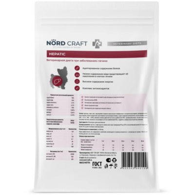 Nord Craft Dogs Mini Hepatic Ветеринарная диета для собак мелких пород при заболеваниях печени 1.5 кг