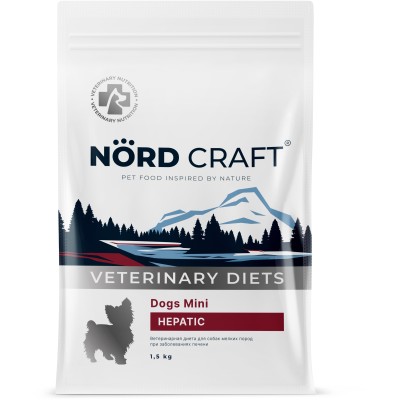 Nord Craft Dogs Mini Hepatic Ветеринарная диета для собак мелких пород при заболеваниях печени 1.5 кг