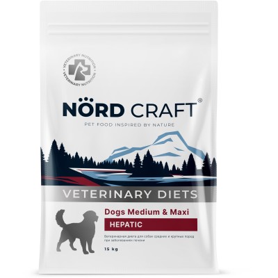Nord Craft Dogs Medium & Maxi Hepatic Ветеринарная диета для собак средних и крупных пород при заболеваниях печени 15 кг