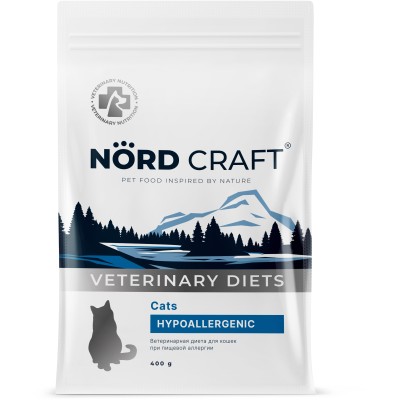 Nord Craft Cats Hypoallergenic Ветеринарная диета для кошек при пищевой аллергии 400 гр