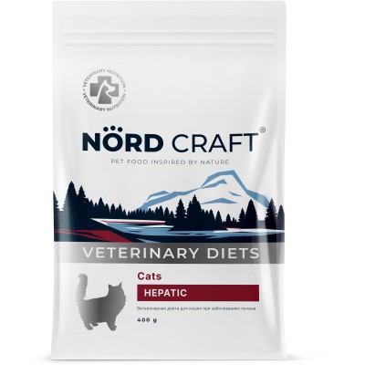 Nord Craft Cats Hepatic Ветеринарная диета для кошек при заболеваниях печени 400 гр