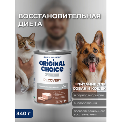 Original Choice VETDIET Recovery ветеринарная диета для собак и кошек восстановительная диета 340 гр.