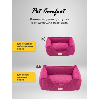 Pet Comfort Лежанка для собак средних пород Alpha Mirandus 33, размер M, 65х80 см, фуксия