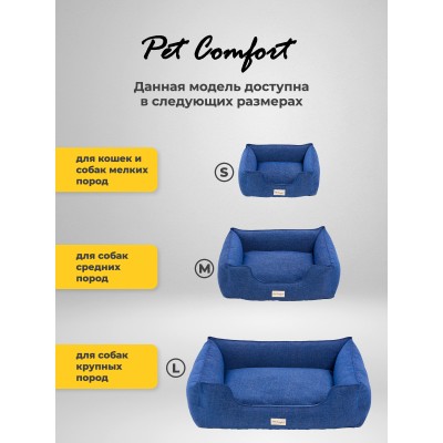 Pet Comfort Лежанка для кошек и собак мелких пород Alpha Mirandus 38 размер S 50х60 см, синий