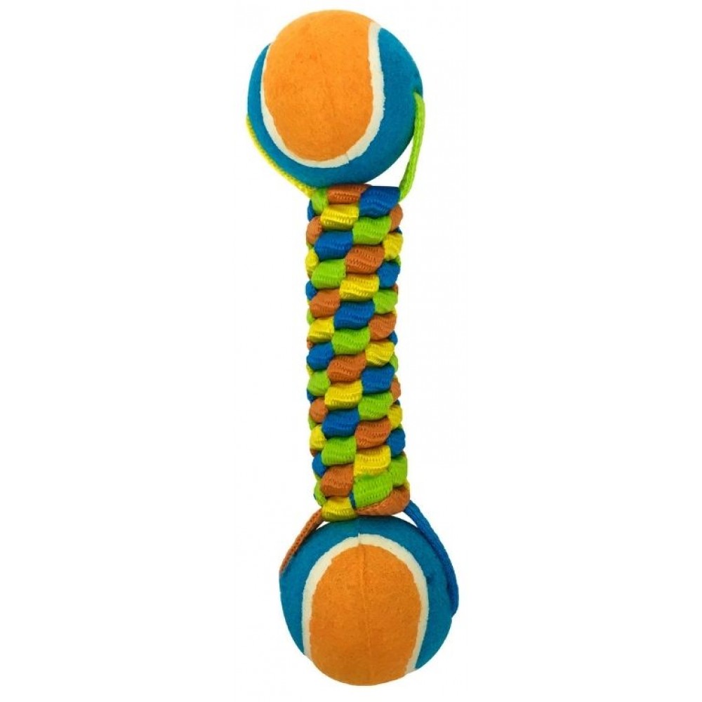 Petpark игрушка для собак Плетенка с двумя теннисными мячами 6 см