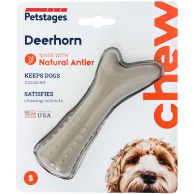 Petstages игрушка для собак Deerhorn, с оленьими рогами 12 см. маленькая