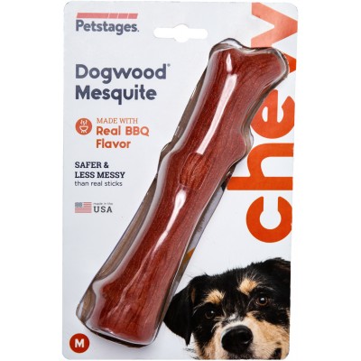 Petstages игрушка для собак Mesquite Dogwood с ароматом барбекю 18 см. средняя