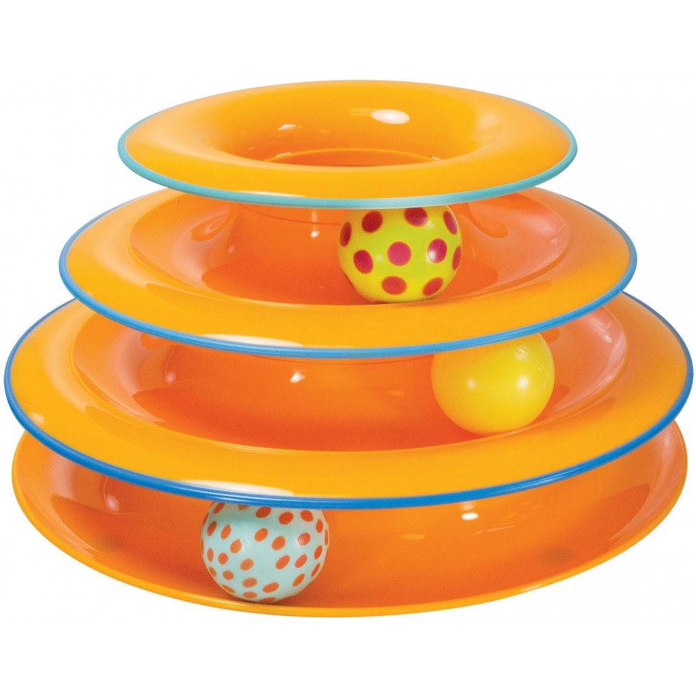 Petstages игрушка для кошек Трек "3 этажа" основание 24 см.