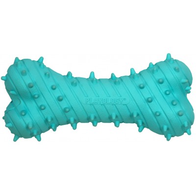 Playology дентальная жевательная косточка PUPPY TEETHING BONE для щенков 4-8 месяцев с ароматом арахиса, цвет голубой