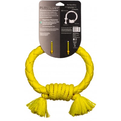 Playology  жевательное кольцо-канат DRI-TECH RING для собак средних и крупных пород с ароматом курицы, цвет желтый