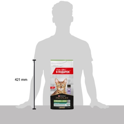 PRO PLAN® Sterilised RENAL PLUS Сухой корм для взрослых стерилизованных кошек для поддержания здоровья почек с высоким содержанием индейки 1,5 кг + 400 г в подарок