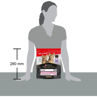 PRO PLAN® DELICATE DIGESTION Сухой корм для котят с чувствительным пищеварением с высоким содержанием индейки 400 г + 400 г в подарок