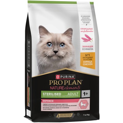 PRO PLAN® Nature Elements STERILISED Сухой корм для взрослых стерилизованных кошек с высоким содержанием курицы 7 кг