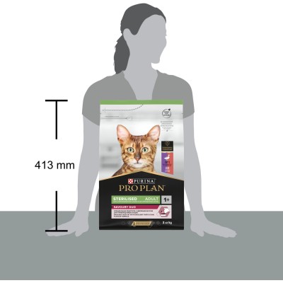 PRO PLAN® Sterilised SAVOURY DUO Сухой корм с двойным вкусом для взрослых стерилизованных привередливых кошек с уткой и с печенью 3 кг