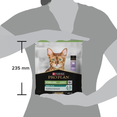 PRO PLAN® Sterilised Adult RENAL PLUS Сухой корм для взрослых стерилизованных кошек с высоким содержанием индейки 400 гр