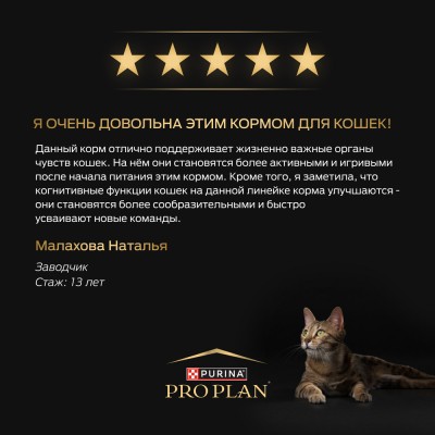 PRO PLAN® VITAL FUNCTIONS Сухой корм для взрослых кошек для поддержания функций почек, мозга и иммунитета с высоким содержанием лосося 400 гр