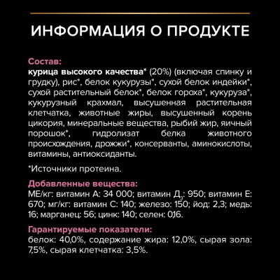 PRO PLAN® Sterilised Adult DELICATE DIGESTION Сухой корм для взрослых стерилизованных кошек с чувствительным пищеварением с высоким содержанием курицы 400 гр