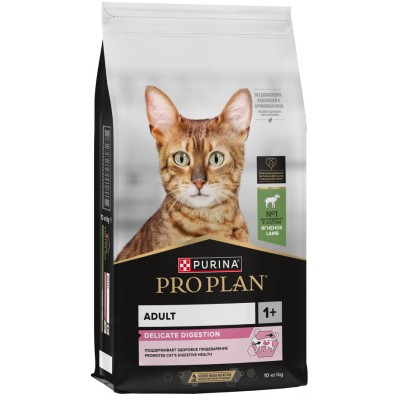 PRO PLAN® DELICATE DIGESTION Сухой корм для взрослых кошек с чувствительным пищеварением с высоким содержанием ягненка 10 кг