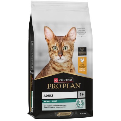 PRO PLAN® Adult RENAL PLUS Сухой корм для взрослых кошек с высоким содержанием курицы 10 кг