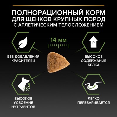 PRO PLAN® HEALTHY START Сухой корм для щенков крупных пород с атлетическим телосложением с высоким содержанием курицы 12 кг