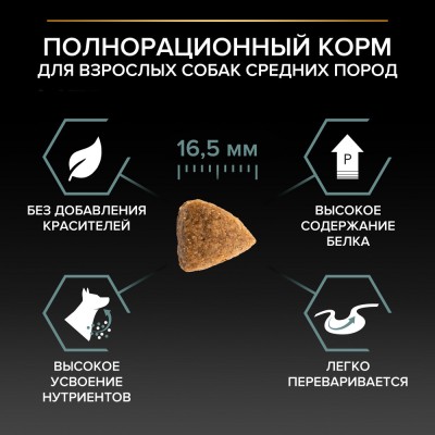 PRO PLAN® SENSITIVE DIGESTION Сухой корм для взрослых собак средних пород с чувствительным пищеварением с высоким содержанием ягненка 14 кг