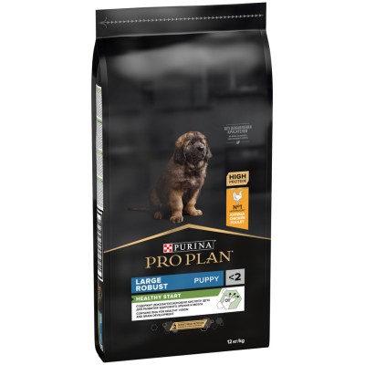 PRO PLAN® HEALTHY START Сухой корм для щенков крупных пород с мощным телосложением с высоким содержанием курицы 12 кг