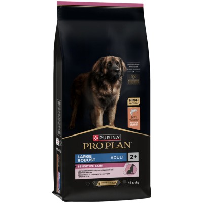 PRO PLAN® SENSITIVE SKIN Сухой корм для взрослых собак крупных пород с мощным телосложением с чувствительной кожей с высоким содержанием лосося 14 кг