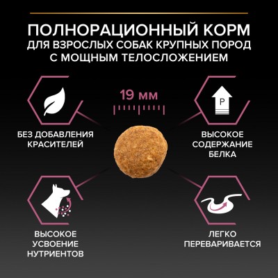 PRO PLAN® SENSITIVE SKIN Сухой корм для взрослых собак крупных пород с мощным телосложением с чувствительной кожей с высоким содержанием лосося 14 кг