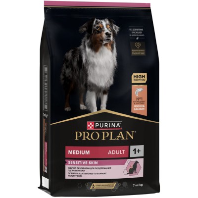 PRO PLAN® SENSITIVE SKIN Сухой корм для взрослых собак средних пород с чувствительной кожей с высоким содержанием лосося 7 кг