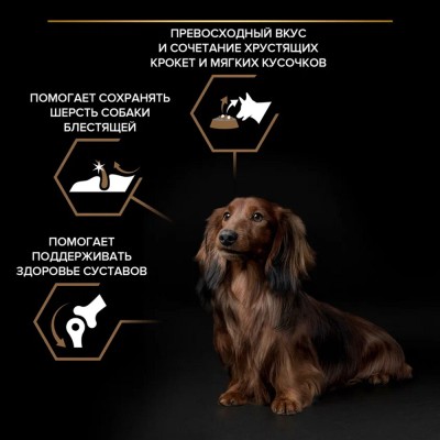 PRO PLAN® DUO DELICE Сухой корм для взрослых собак мелких и карликовых пород с двойной текстурой гранул с высоким содержанием говядины 2.5 кг