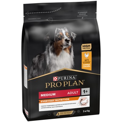 PRO PLAN® EVERYDAY NUTRITION Сухой корм для взрослых собак средних пород с высоким содержанием курицы 3 кг