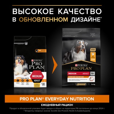PRO PLAN® EVERYDAY NUTRITION Сухой корм для взрослых собак средних пород с высоким содержанием курицы 3 кг