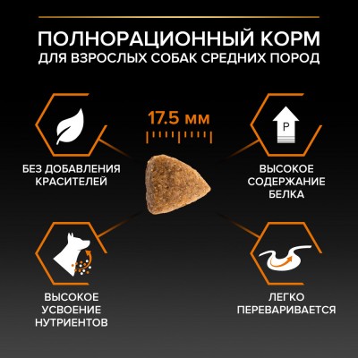 PRO PLAN® EVERYDAY NUTRITION Сухой корм для взрослых собак средних пород с высоким содержанием курицы 3 кг