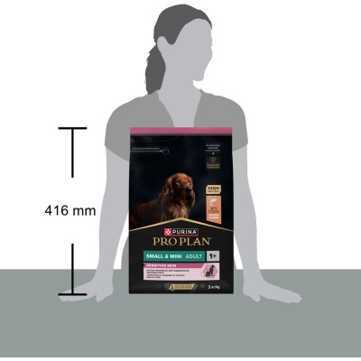 PRO PLAN® SENSITIVE SKIN Сухой корм для взрослых собак мелких и карликовых пород с чувствительной кожей с высоким содержанием лосося 3 кг