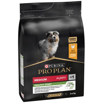 PRO PLAN® HEALTHY START Сухой корм для щенков средних пород с высоким содержанием курицы 3 кг