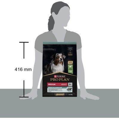 PRO PLAN® SENSITIVE DIGESTION Сухой корм для взрослых собак средних пород с чувствительным пищеварением с высоким содержанием ягненка 3 кг