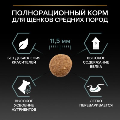 PRO PLAN® SENSITIVE DIGESTION Сухой корм для щенков средних пород с чувствительным пищеварением с высоким содержанием ягненка 3 кг