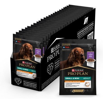 PRO PLAN® Влажный корм для взрослых собак мелких и карликовых пород с уткой в соусе 85 гр