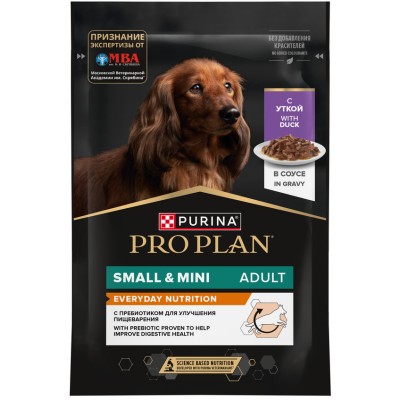 PRO PLAN® Влажный корм для взрослых собак мелких и карликовых пород с уткой в соусе 85 гр