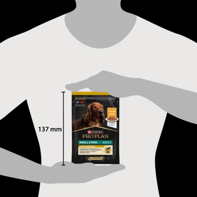 PRO PLAN® Влажный корм для взрослых собак мелких и карликовых пород склонных к набору веса с курицей в соусе 85 гр