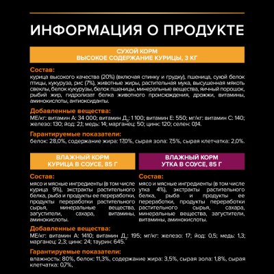 PRO PLAN® EVERYDAY NUTRITION Сухой корм для взрослых собак мелких и карликовых пород с курицей 3 кг + Влажный корм PRO PLAN для взрослых собак с уткой и курицей 85 г