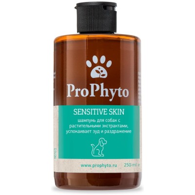 ProPhyto SENSITIVE SKIN SHAMPOO Жидкий шампунь для собак с растительными экстрактами против зуда и раздражения 250 мл.