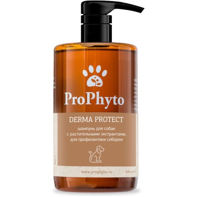 ProPhyto DERMA PROTECT SHAMPOO Жидкий шампунь для собак с растительными экстрактами против перхоти и себореи 500 мл.