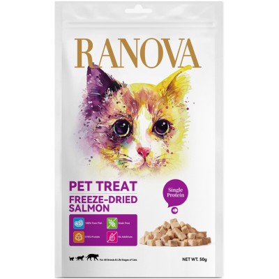 Ranova Лакомство для кошек сублимированное лосось 50 гр
