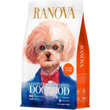 Ranova Полнорационный сухой сублимированный корм для собак с курицей и уткой 400 гр